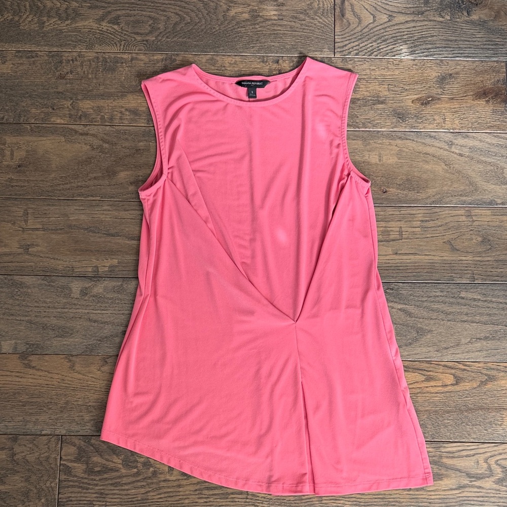 Banana Republic Coral Sleeveless Twist-Front Tank Top
